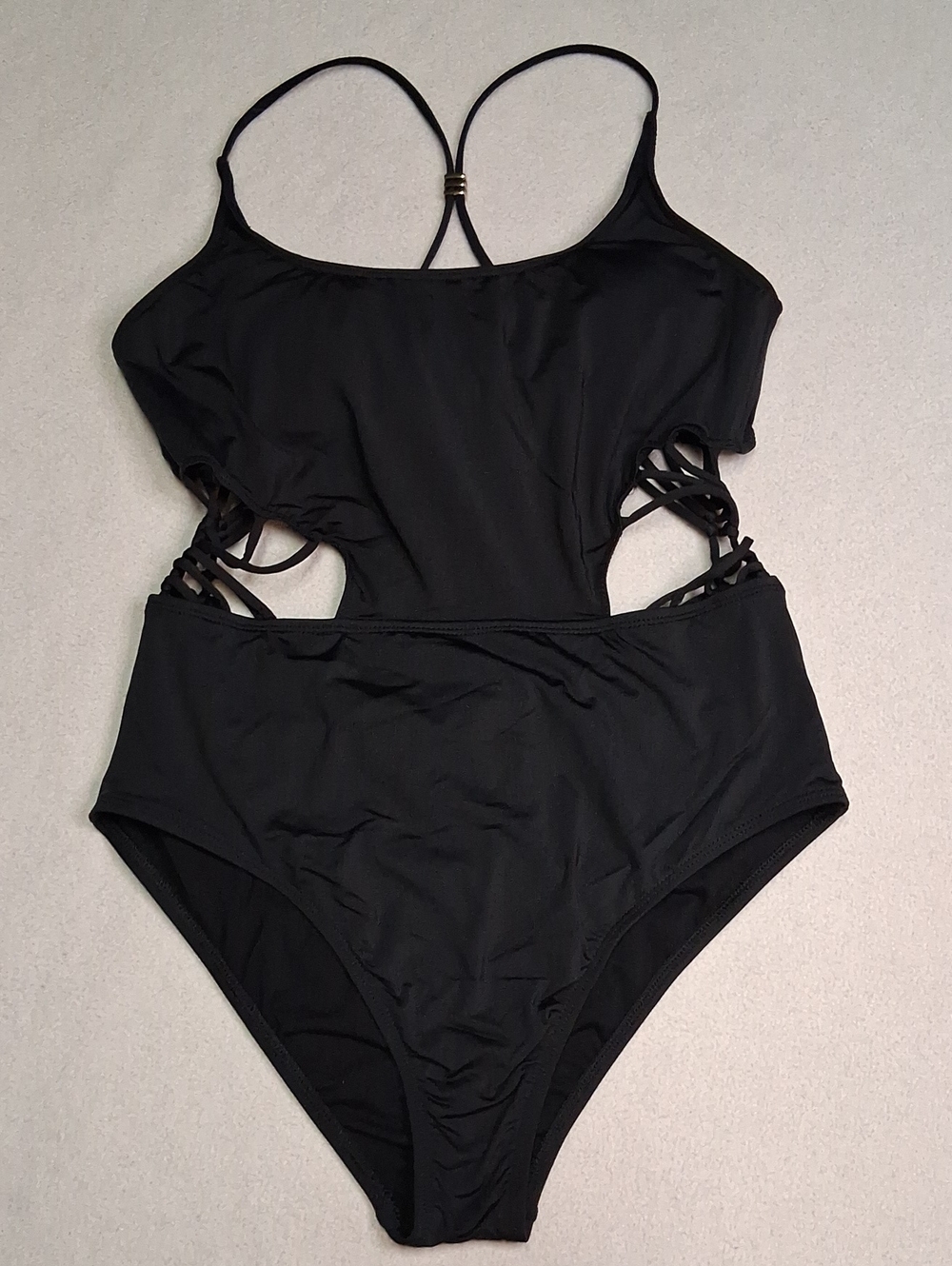 Bar III Black One-Piece Swimsuit with Strappy Side Cutouts